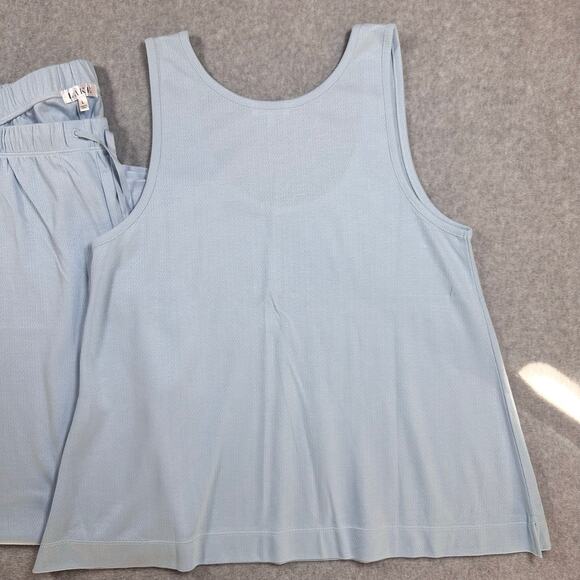 Lake Pajamas Pointelle Pima Cotton Pajama Set French Blue Tank Pants - Picture 9 of 14